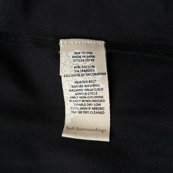 Soft Surroundings Sissa & Black White Embroidered Wide Leg Belted Jumpsuit NWT - Picture 8 of 9